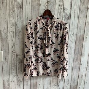 Vince Camuto floral blouse with tie size small